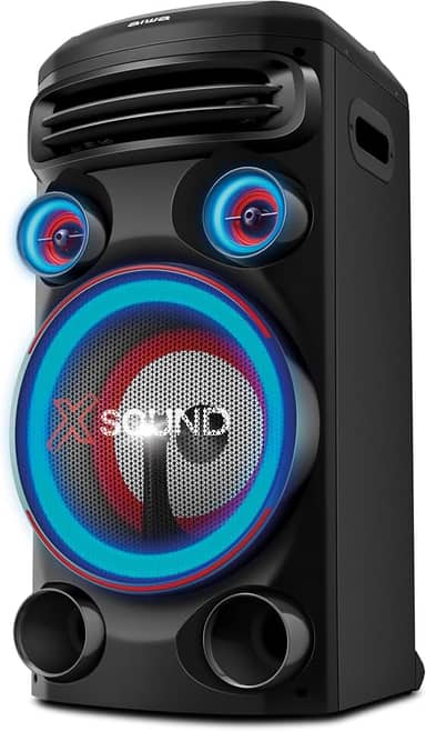 AIWA Torre de Som T1W-01B 1500W 1Woofer10" BT RGB USB FM DJ