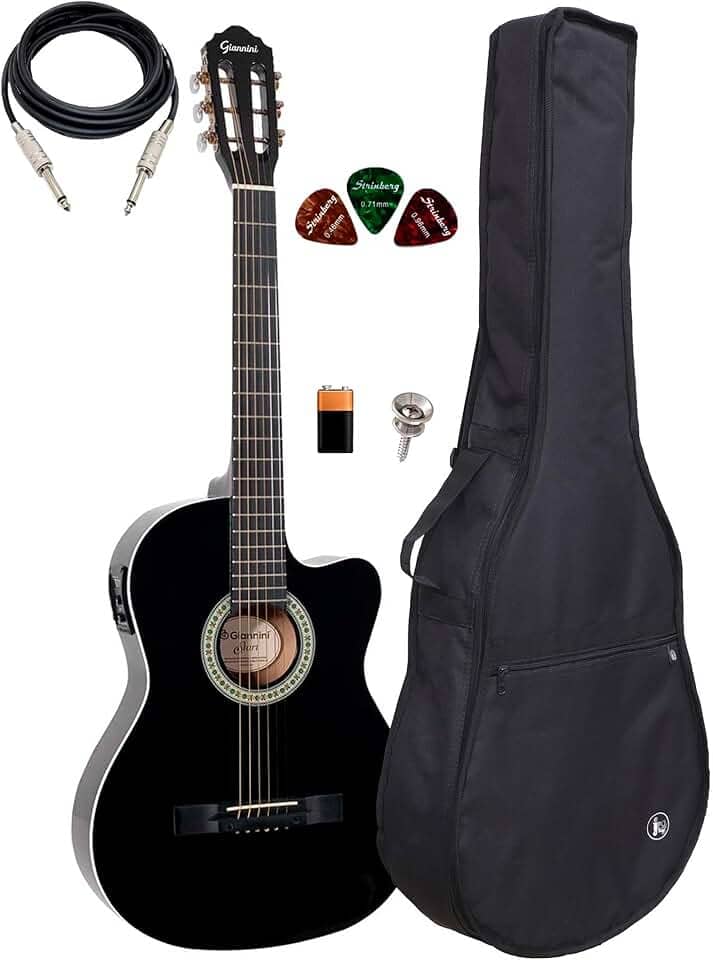 Violão Giannini Start Sf-14 Ceq Bk + Capa Reforçada