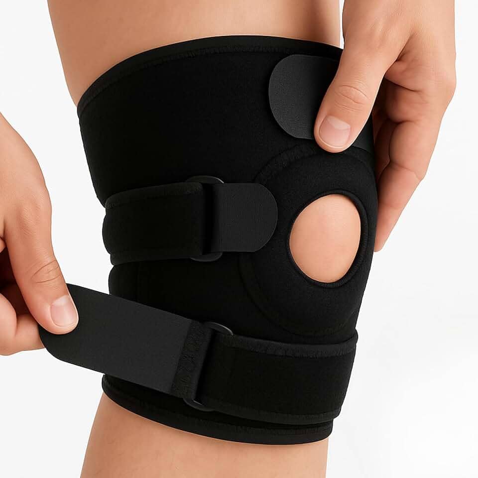 Joelheira Ortopédica de Compressão Ajustável | Suporte Esportivo para Joelho com Alívio da Dor | Ideal para Corrida, Academia, Lesões e Treinamento | Tamanho Único Unissex