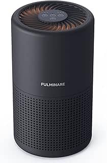 Purificadores de ar para quarto, filtro de ar HEPA verdadeiro FULMINARE H13, filtro de ar silencioso com luz noturna, purificador de ar pequeno portátil para casa, escritório, sala de estar, preto