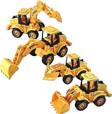 Kit 4 Trator Construção Brinquedo fricção escavadeira pá