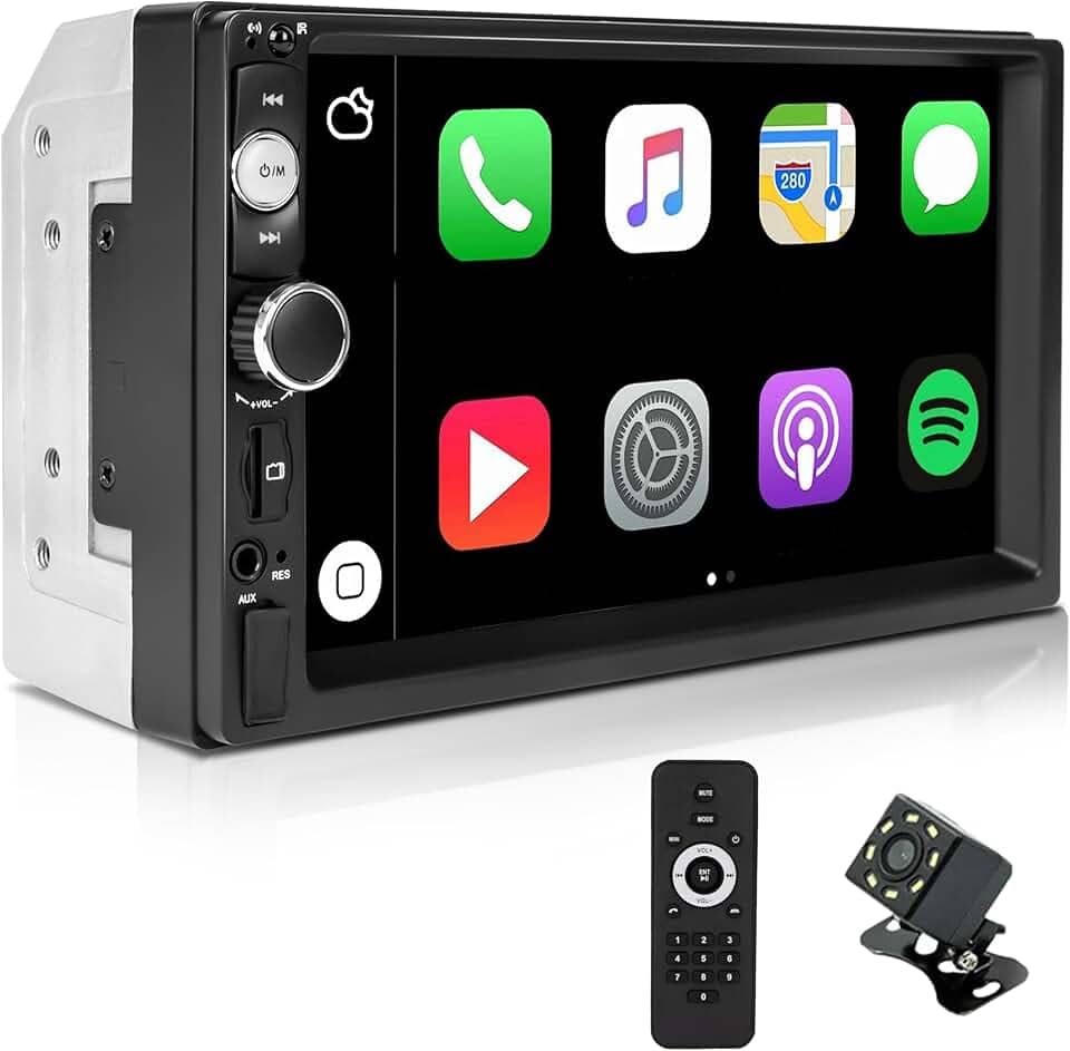 Reproductor Multimedia Bluetooth MP5, Central Multimidia MP5 7 Polegadas, Carro Multimídia Carplay Android Suporta Conexão Automática, Multimídia Do Carro com Câmera Reversa, Carro FM Rádio