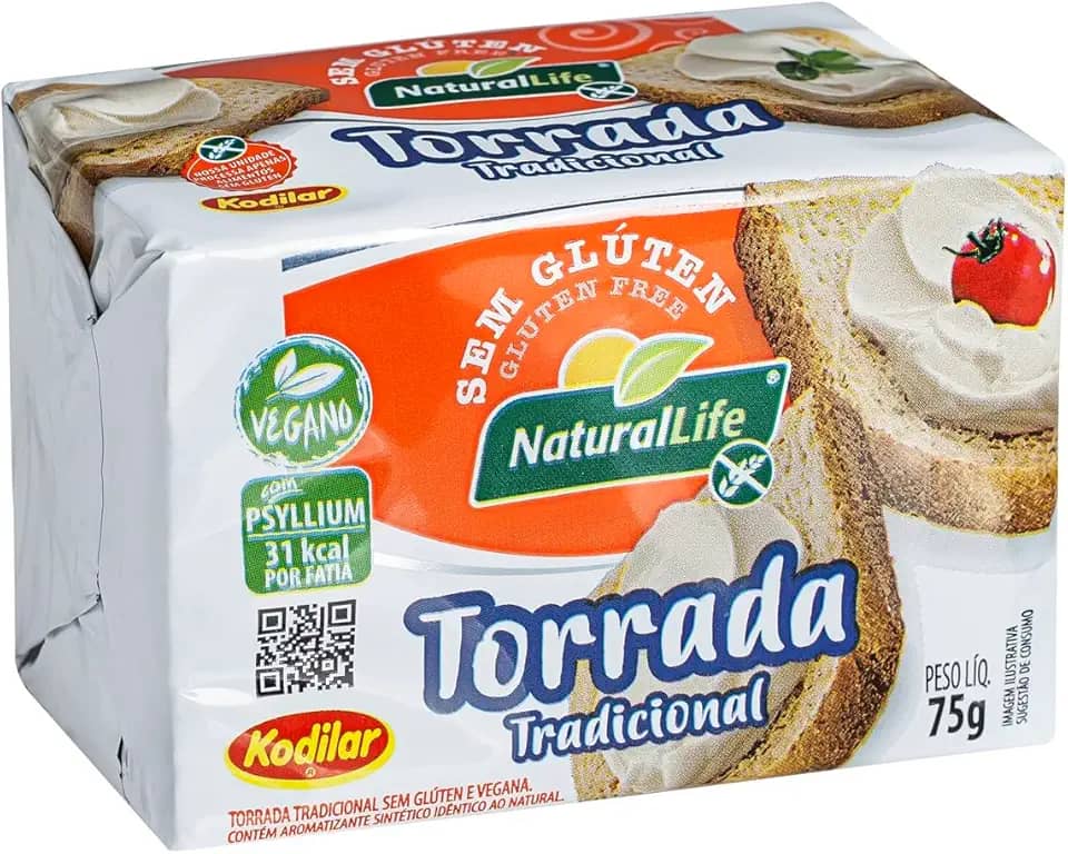Torrada Tradicional Natural Life - Sem Glúten - Vegana - 75g