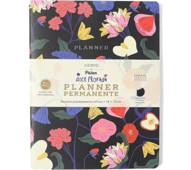 PLANNER PERMANENTE REVISTA PLANEJAMENTO DOCE FLORADA MENSAL 19X25 PRETO