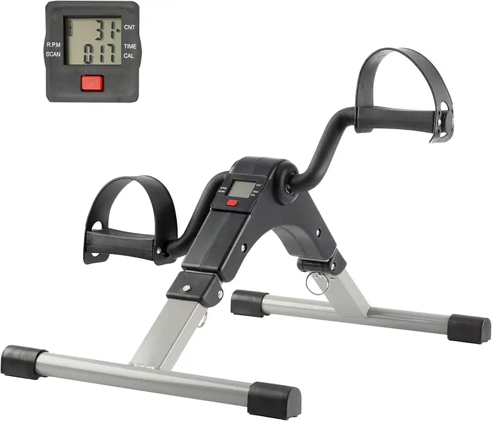 Coleção portátil de máquina de ginástica estacionária sob a mesa – Pedal de exercício interno para braços, pernas, fisioterapia ou queima de calorias da Wakeman Fitness