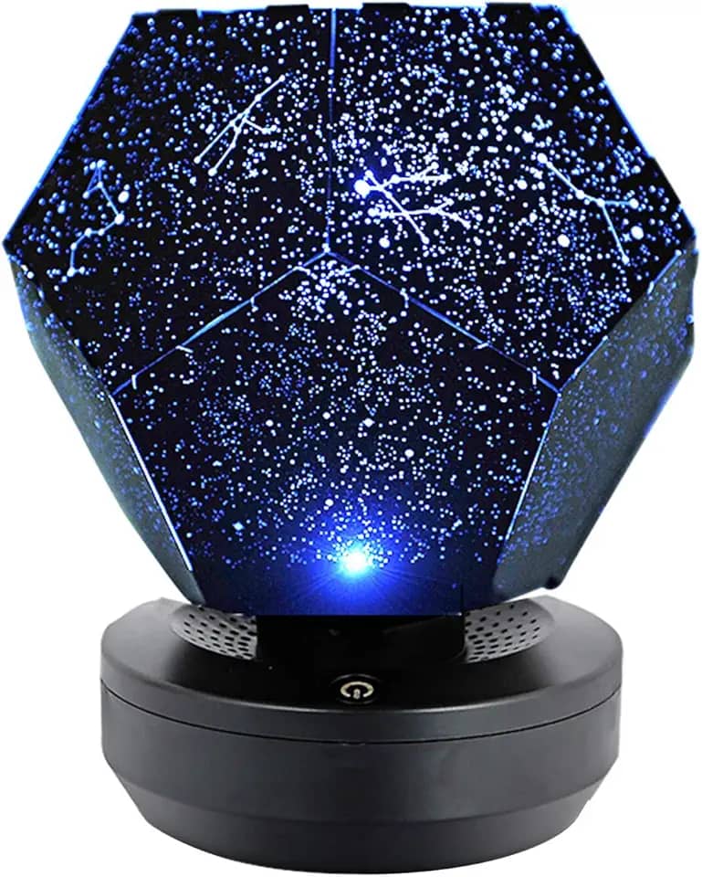 Projetor de Estrelas Luz Noturna com Reprodutor Música BT Controle Remoto Galáxia Giratória LED 7 Cores Mudanças Present