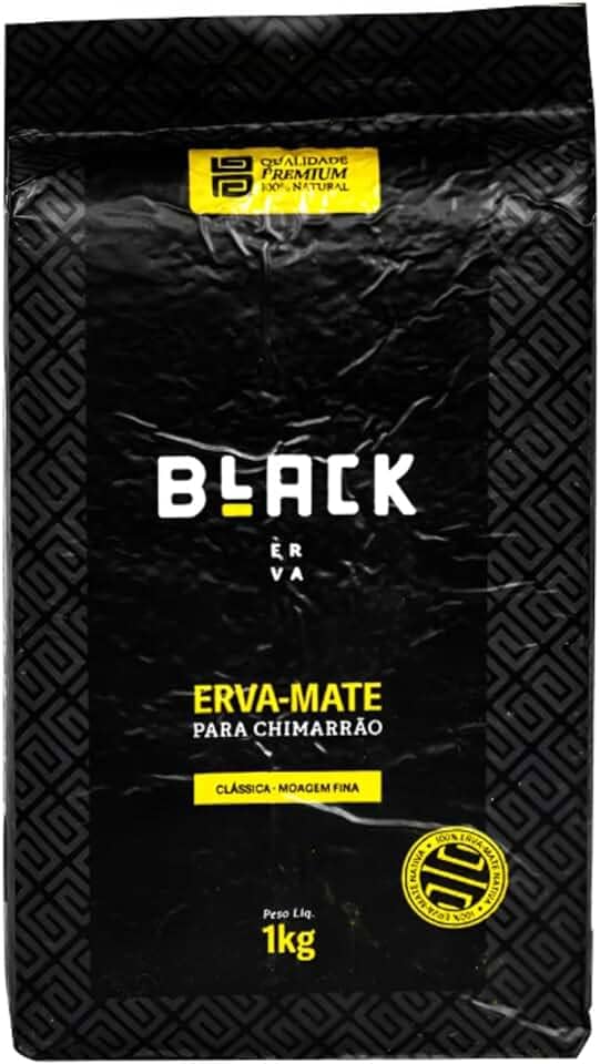 Erva Mate para Chimarrão - Black Erva, Premium, Clássica, Moagem Fina, 1kg