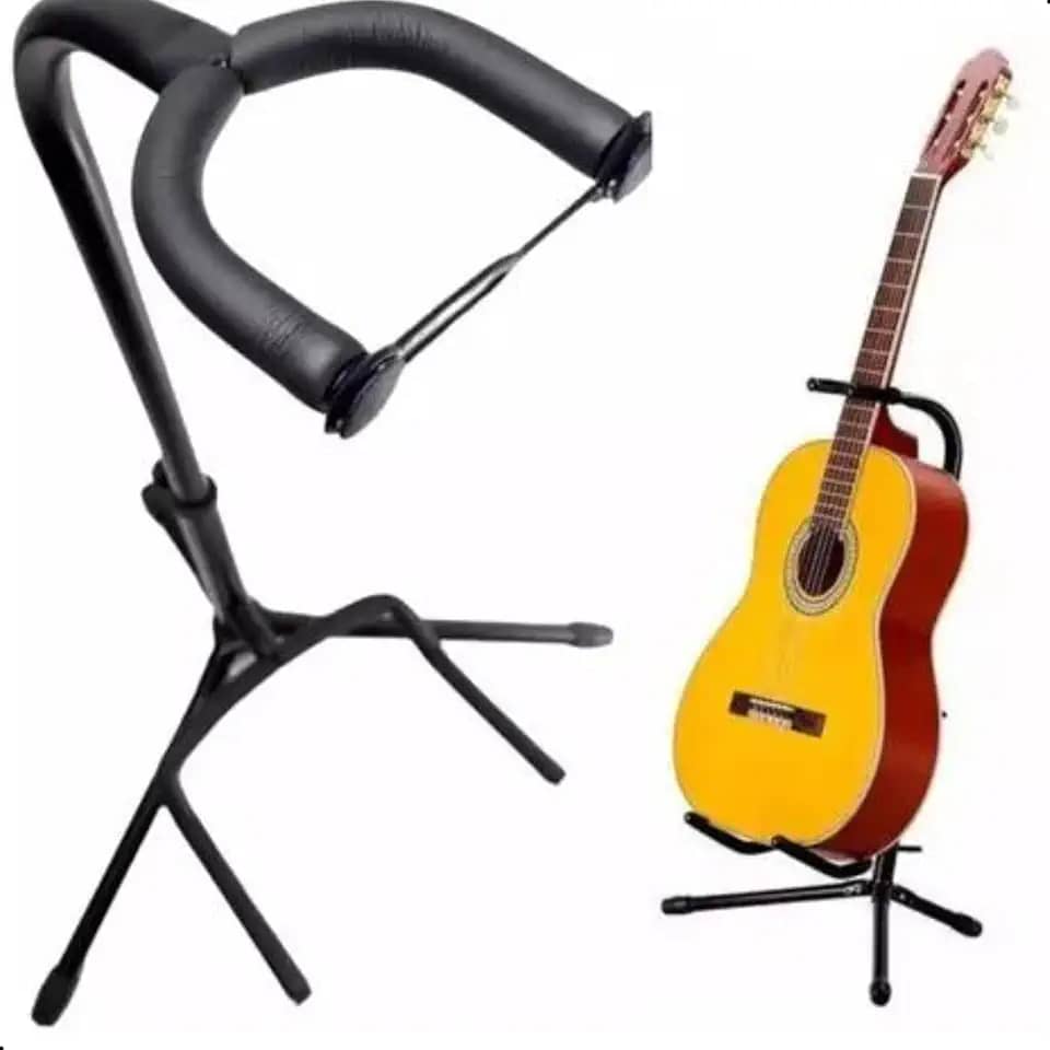 Suporte de Chão Violão Guitarra Baixo Com Trava de Segurança Profissional Dobravel