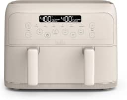 Bella - Fritadeira de ar TriZone de 4 quartos, revestimento antiaderente de cerâmica EverGood™, design de cesta dupla com divisor removível, controlo digital de ecrã tátil com 6