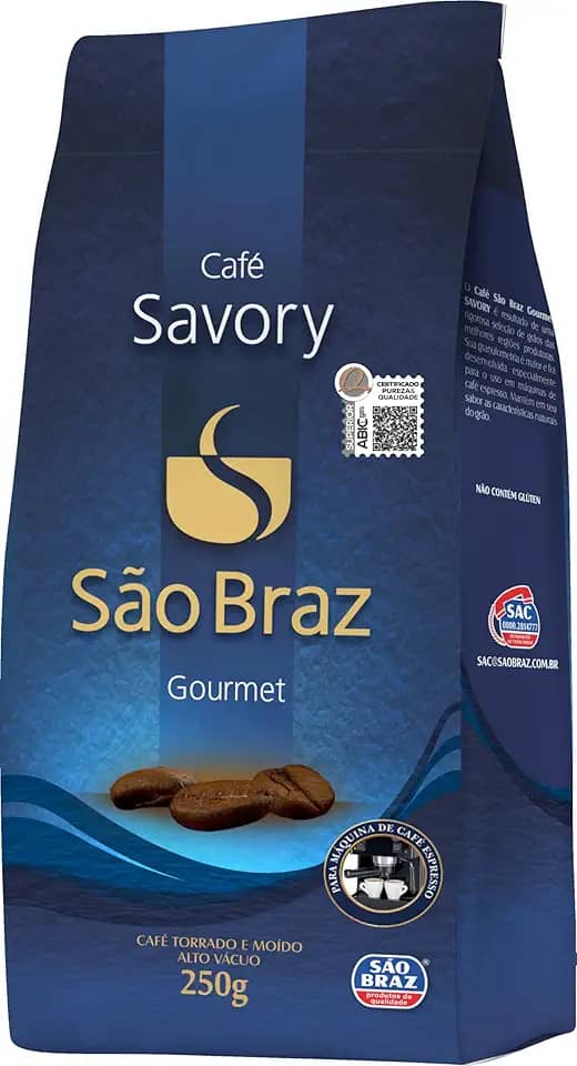 Café São Braz Gourmet Savory 250g - 100% Arábica, Torrado e Moído