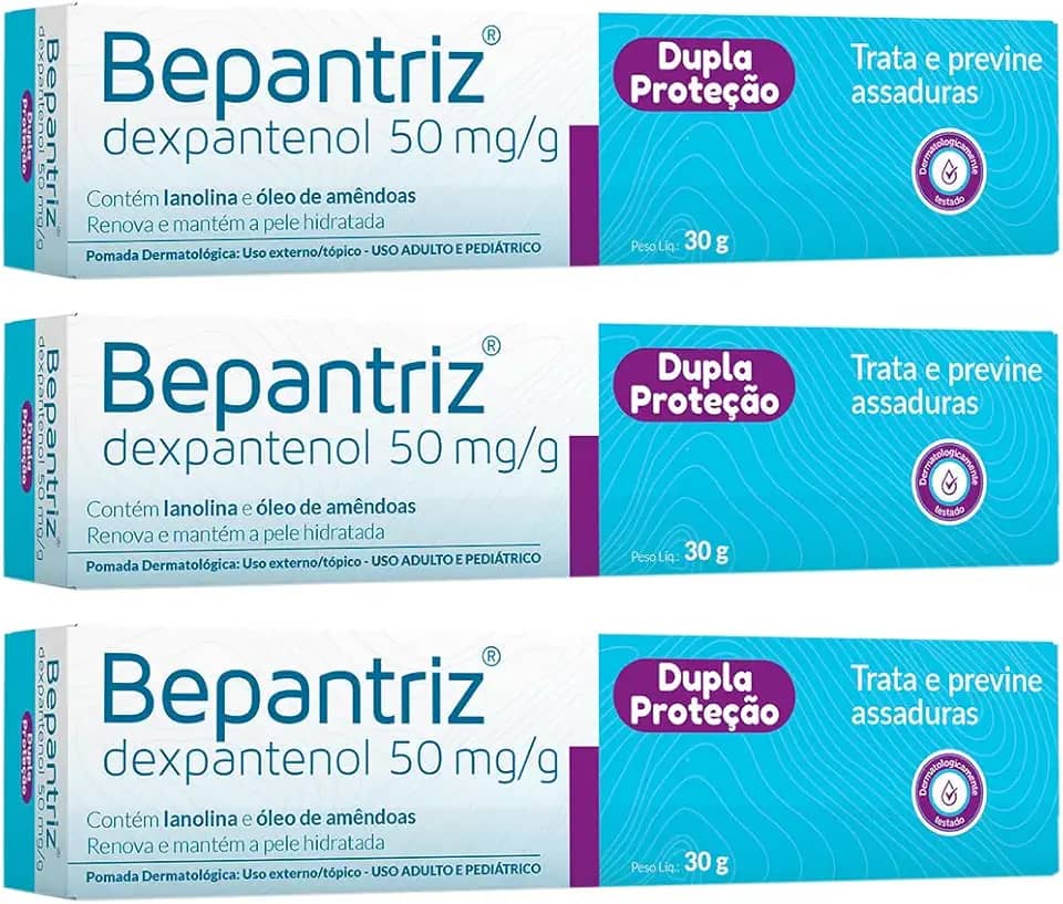 Kit 3 Bepantriz Pomada Dermatológica Dexpantenol com 30g