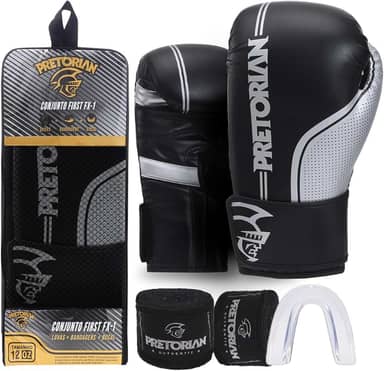 Kit Luva de Boxe e Muay Thai First FX1 Pretorian