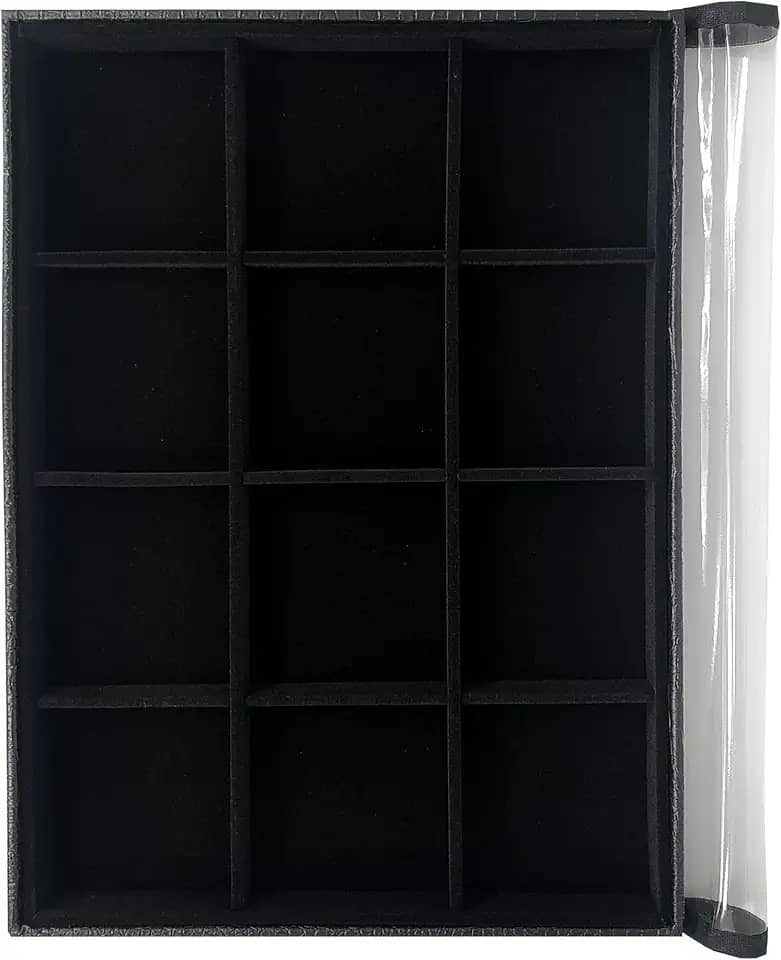 Bandeja Para Joias e Bijuterias 12 nichos Interno com Capa Organizadora para Joias Bijuterias Gaveta Closet