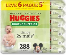 Lenços Huggies Higiene Superior Limpam 2x Mais com 288 unidades