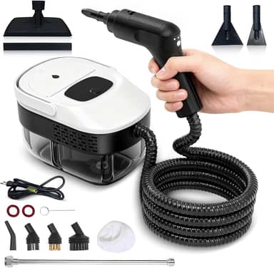 Vaporizador e Higienizador Vapor, Limpador A Vapor Pressurizado de Alta Temperatura Portátil 2500W Tanque Portátil de 110V 1600Ml para Carro de Banheiro de Cozinha (Branco) LP-060