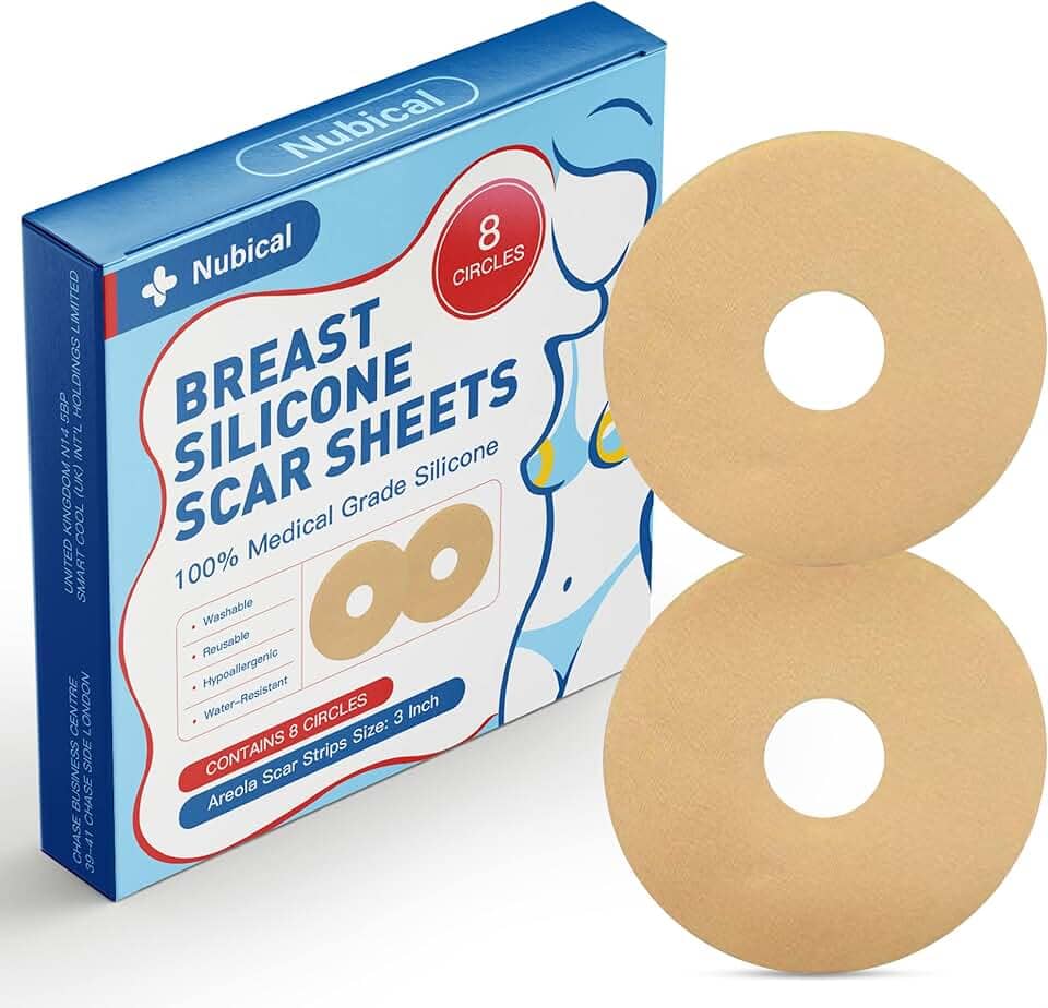 Pacote com 8 folhas para cicatrizes de silicone médico, tratamento de cicatrizes de mama após cirurgia, suprimentos pós-cirurgia, folhas de remoção de cicatriz, redução de mama após cirurgia para