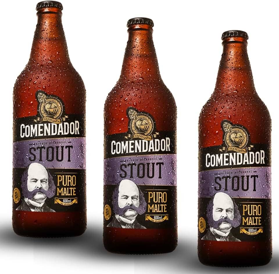 Cerveja Comendador Stout 600ml - 3 unidades