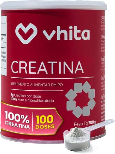 Creatina 300g Pura Monohidratada - Suporte de Saúde cerebral e muscular - 100 doses Vhita