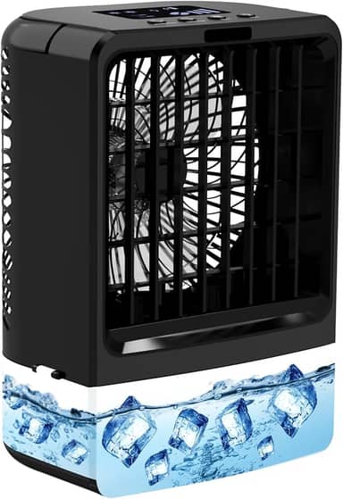 Ar Condicionado Portátil AC - Mini Ar Condicionado, Ar Condicionado Pessoal, Bateria de 4000mAh para Camping, Carro, com Controle Remoto Luz Noturna e Temporização