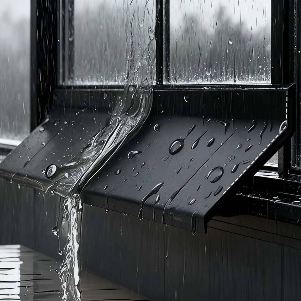 Barra de bloqueio de água para janela de casa 1 m, janela deslizante, faixa de chuva, isolamento à prova de vento, faixa de vedação à prova de vento (5,5 cm de largura)