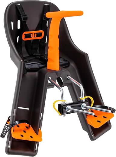 CADEIRINHA DIANTEIRA BABY BIKE GRAFITE COM LARANJA