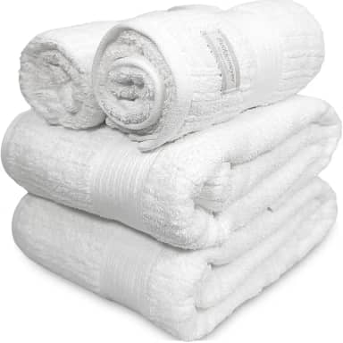 Jogo De Banho Gigante Buddemeyer - Toalha Banhão Fio Penteado Canelado - 100% Algodão - Kit 4 Peças (Branco)