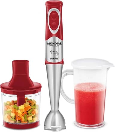 MONDIAL Power Mixer Premium, Vermelho/Inox, 500W, 110V - M-10