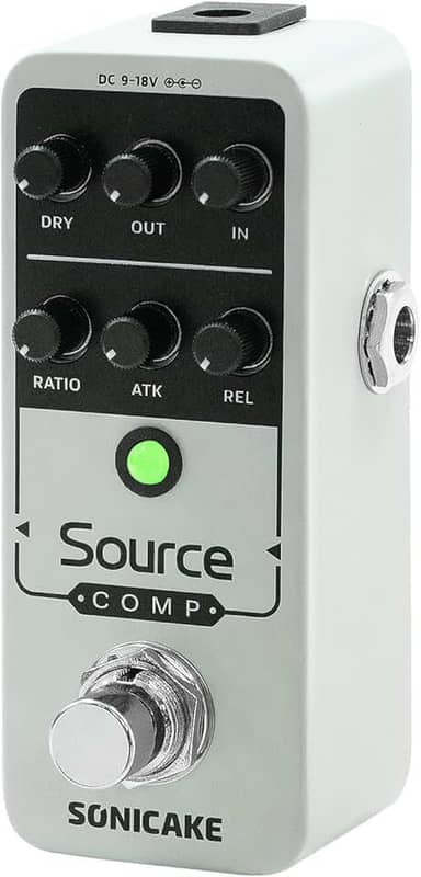 SONICAKE Pedal De Compressor, Mini Efeito Compressão Analógico Para Guitarra Elétrica E Baixo, Botões Ajuste, Bypass Buffer - Source Comp