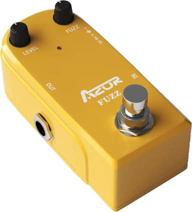 AZOR Pedal de guitarra vintage Fuzz True Bypass Mini Pedal de efeito para guitarra elétrica clássico analógico Fuzz Tone compacto e durável design palco e uso em estúdio