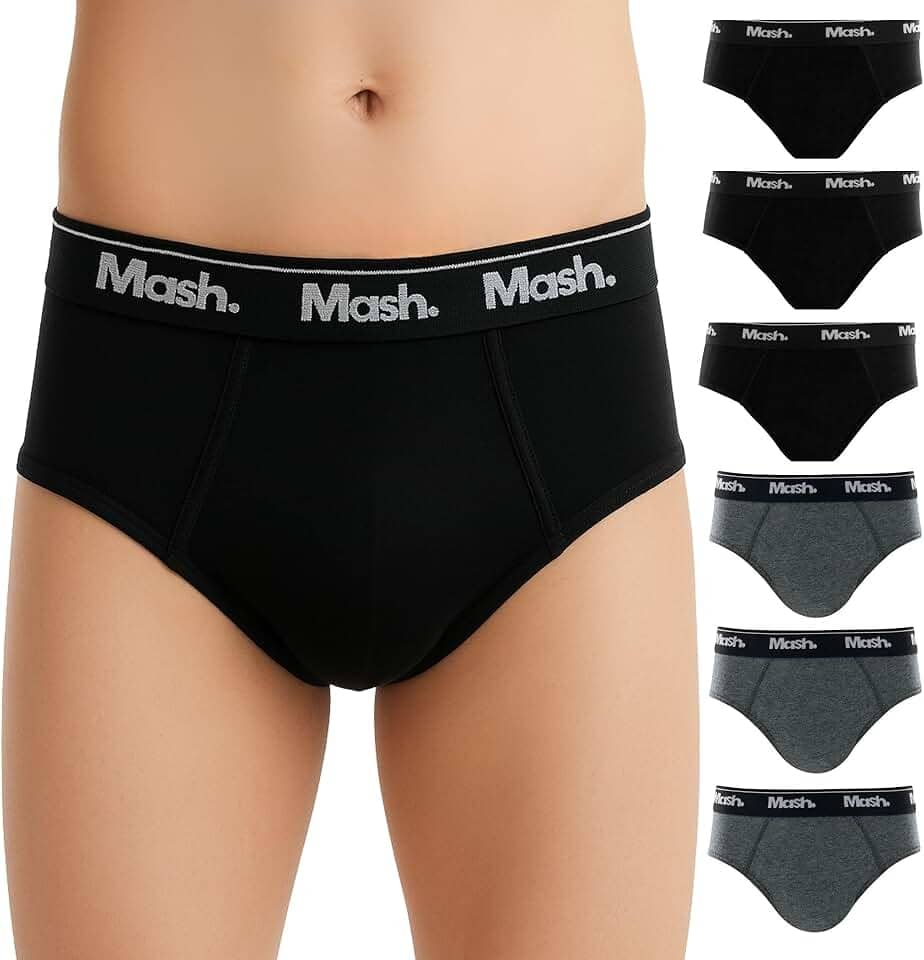 Kit 6 Cuecas Infantil Algodão Macio Hipoalergênico Slip Mash