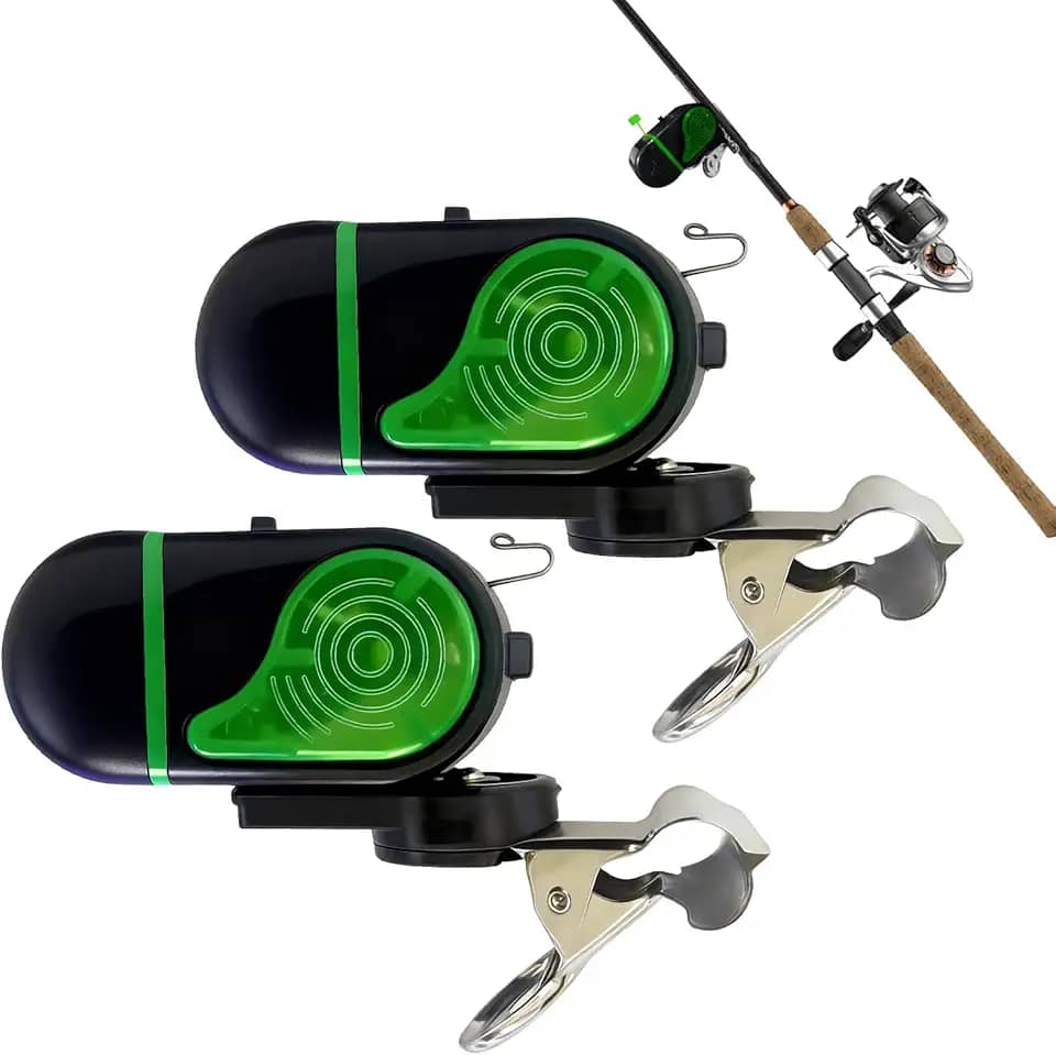 Alarme de mordida de peixe - Alarmes de mordida indicadora de luz LED para varas de pesca | Equipamento sensível inteligente com clipe para pesca noturna, rios offshore de água doce