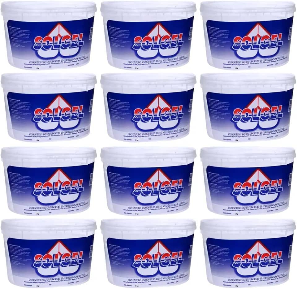Kit 12 Potes Solgel Solven Original Parafina Gel P/Velas Cristalinas 1kg cada
