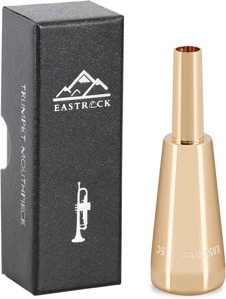 EASTROCK Bocal de trompete 1,5C Bocal de trompete latão pesado em forma de bala acessórios de instrumento OURO