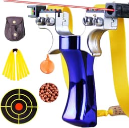 Conjunto de estilingue de couro plano a laser de alta precisão com mira a laser e mecanismo de tiro rápido, a melhor escolha para entusiastas de caça ao ar livre