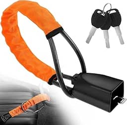 Trava de volante com 3 chaves, bloqueio de cinto de segurança para carro, trava de segurança automática, trava universal para carro, trava de dispositivo de carro de alta resistência para a maioria