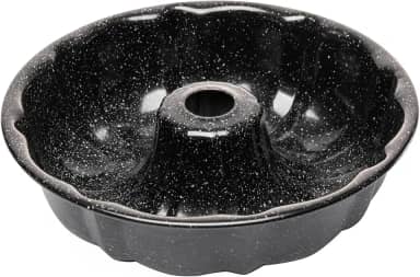 LYOR - Forma para Bolo com Furo Antiaderente de Aço Carbono Granilite Preta 24cm x 6cm