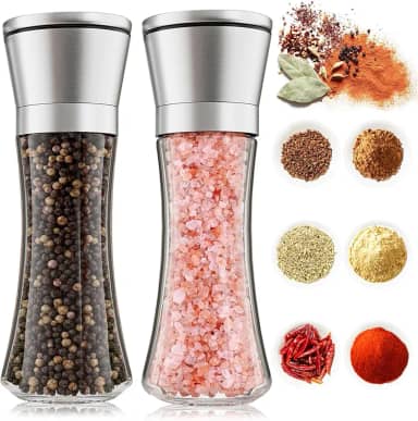 2 Moedor de Pimenta e Sal, Moedor de Sal Grosso de Moagem Ajustável, Saleiro e Pimenteiro-do-Reino Eficiente e Prático, 200ml