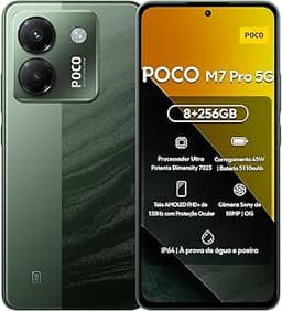 Xiaomi Smartphone POCO M7 Pro 5G 256GB | 8GB/12GB RAM | Processador Ultra Potente Dimensity 7025 | Tela AMOLED FHD+ 120Hz com Proteção Ocular | Bateria 5110mAh com 45W Turbo Charge (Verde, 8+256GB)