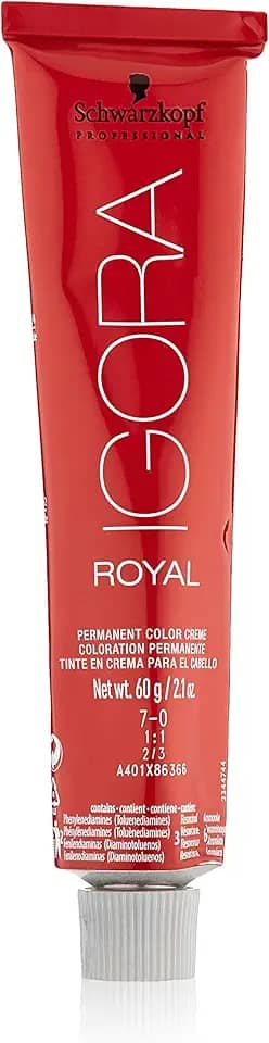 Schwarzkopf Tinta permanente para cabelo loiro médio Igora Royal 7-0 60 g da Schwarzkopf Professional