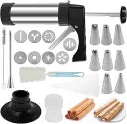 Churro Maker, kit de enchimento de churro de aço inoxidável, ferramenta oca para fazer churro, bico de tubulação, saco de confeitar, churros caseiros, máquina de fazer biscoitos, kit doméstico para