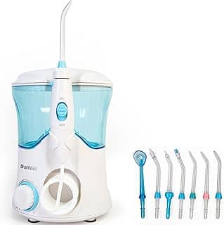 Irrigador Oral Oralfeel FC169, Limpeza Profunda e Rápida, Melhor que o Fio Dental, Higiene Bucal Avançada para Aparelhos, Proteses, Coroas e Implantes, Portátil, Bivolt