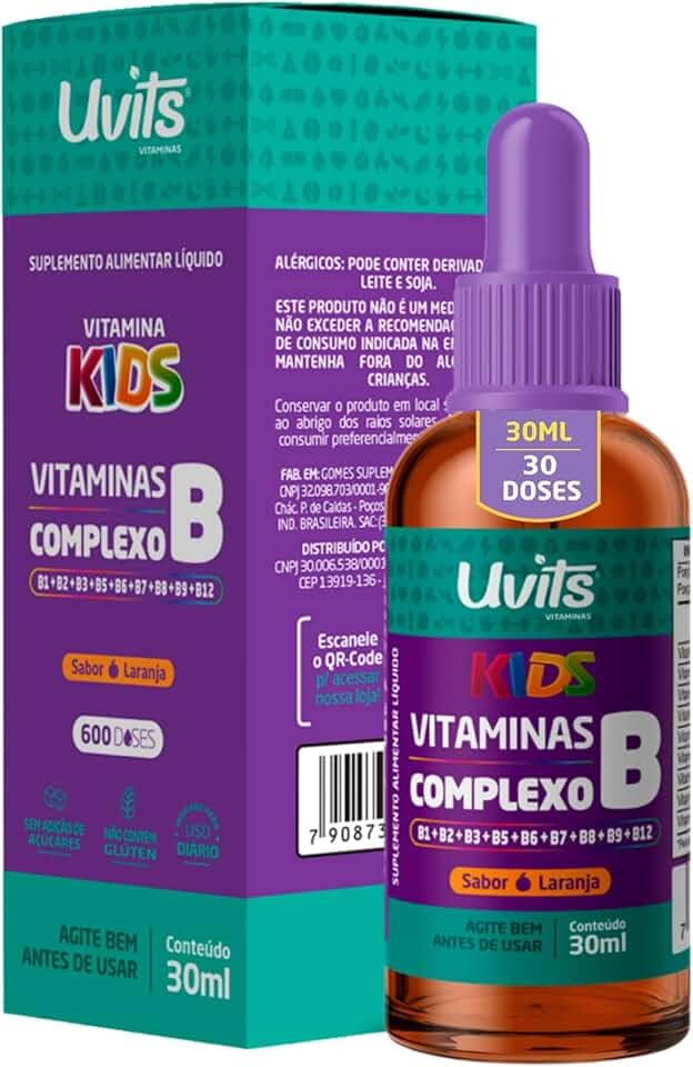 Vitaminas Complexo B Kids 30ml Liquida Doses - Uvits