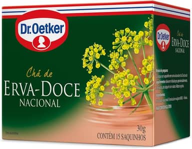 Dr. Oetker Chá de Ervas, Sabor Erva Doce, Bebida Quente de Simples Preparo, 15 Sachês
