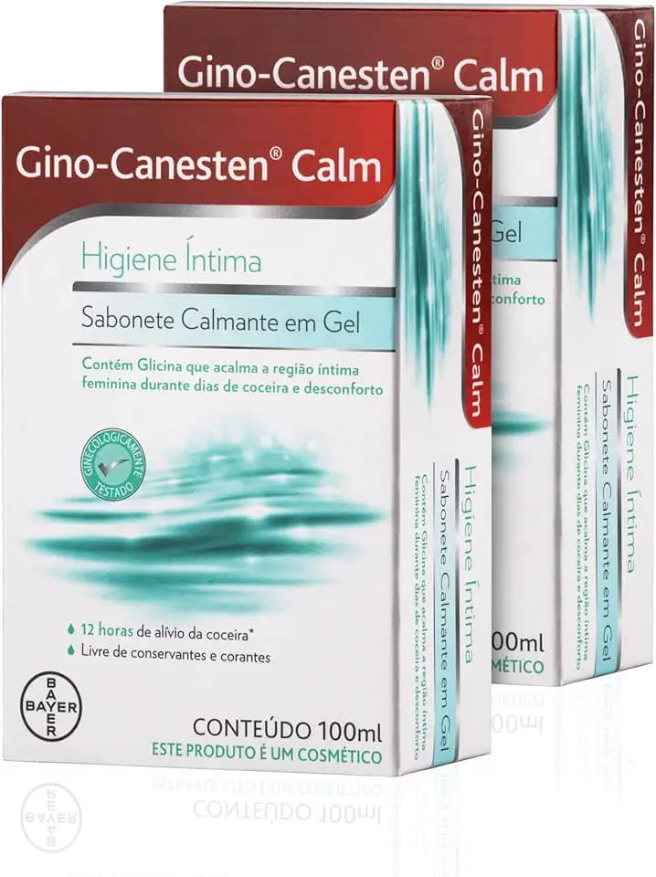 GINO-CANESTEN Calm Kit Sabonete Íntimo Calmante em Gel, Sabonete Líquido Feminino para Higiene, 2 Unidades de 100ml