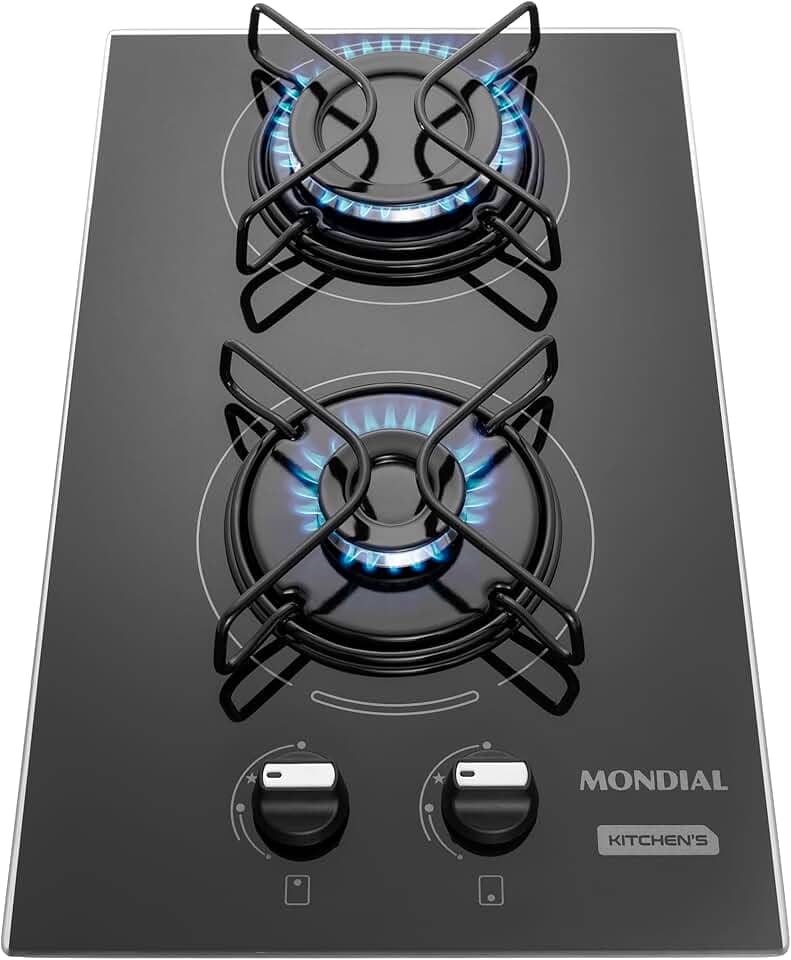 MONDIAL Cooktop a Gás, 2 Bocas, Preto/Inox, Bivolt - CTG-04