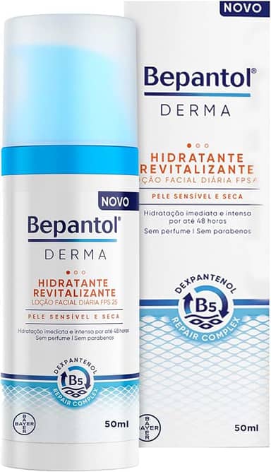 Bepantol Derma Hidratante Facial Diário, Hidratante Revitalizante FPS25, 50ml