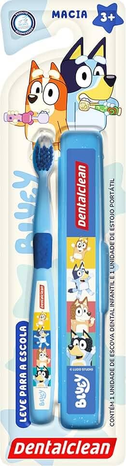 Dentalclean Escova de Dente Bluey Escolar Infantil Macia - Azul