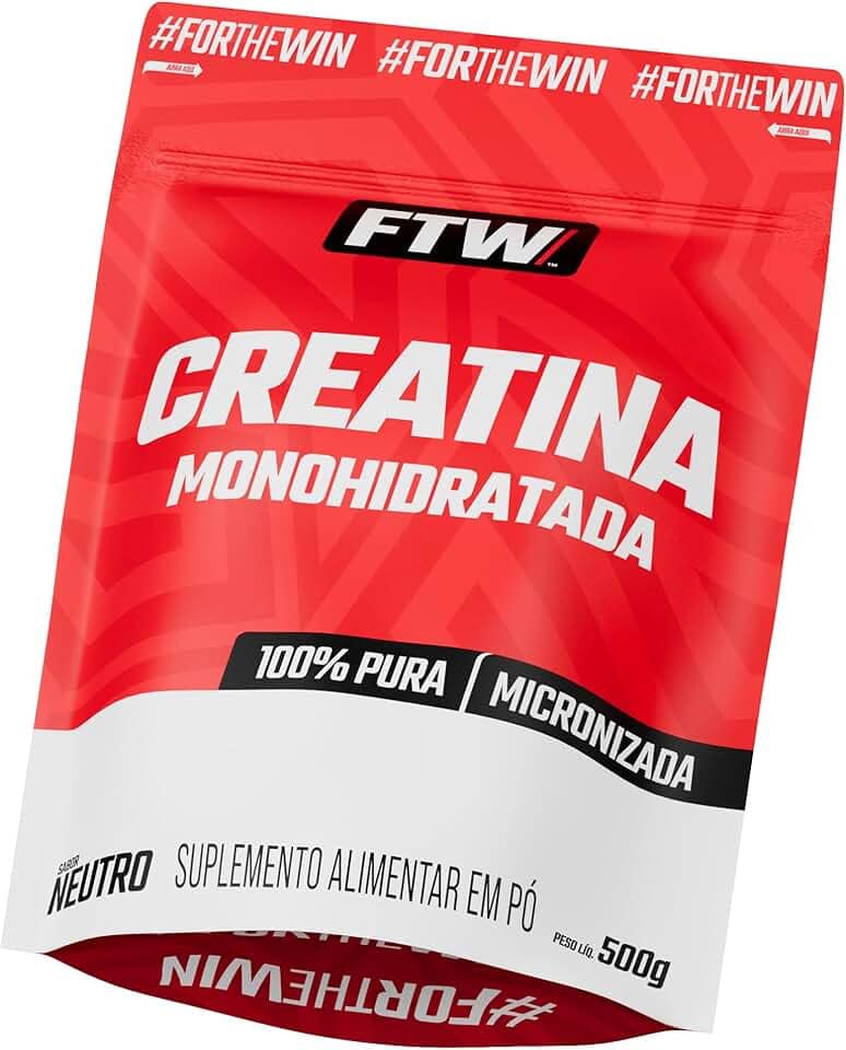 FTW Creatina Monohidratada 100% Pura - Explosão de Energia, Força e Resistência - Absorção Rápida para Ganho de Massa e Performance (Refil 500G)