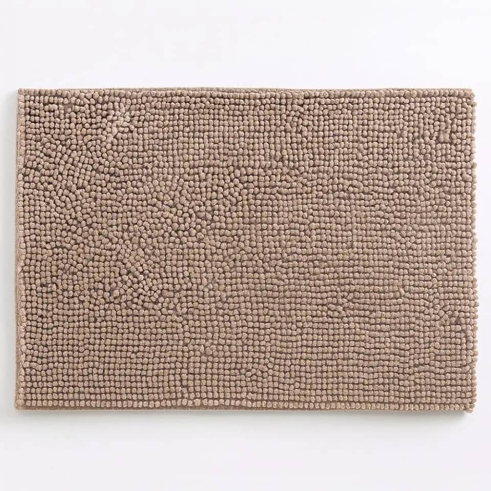 01 Tapete para Banheiro - 60cm x 40cm - Tapete Popcorn Antiderrapante Bolinha (Bege)