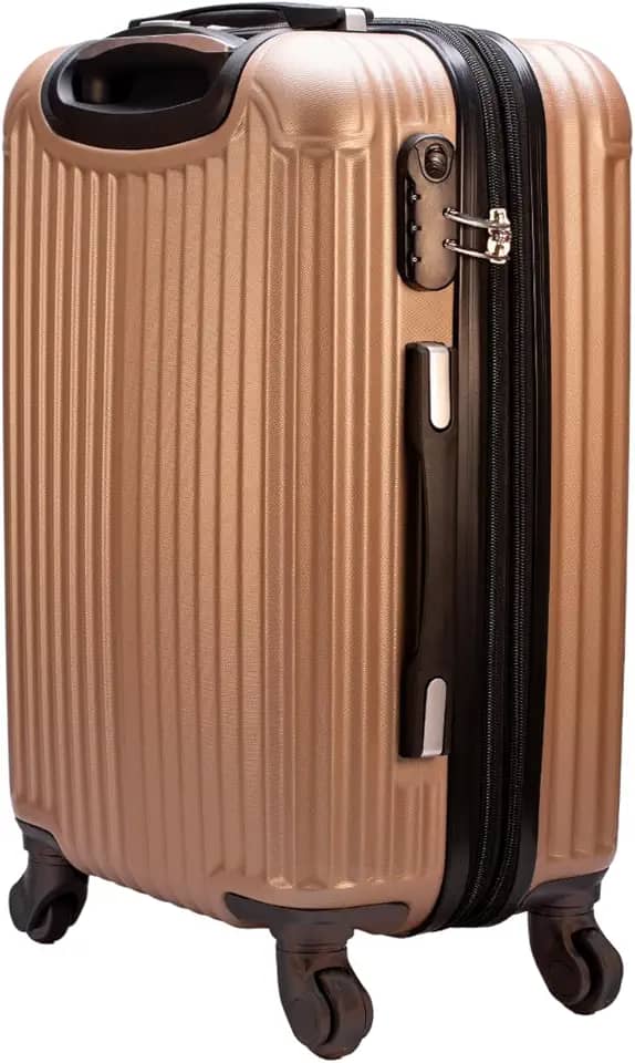 Mala de Viagem de Bordo Abs 10kg Expansiva ANAC 360 Graus com Senha (Caqui)